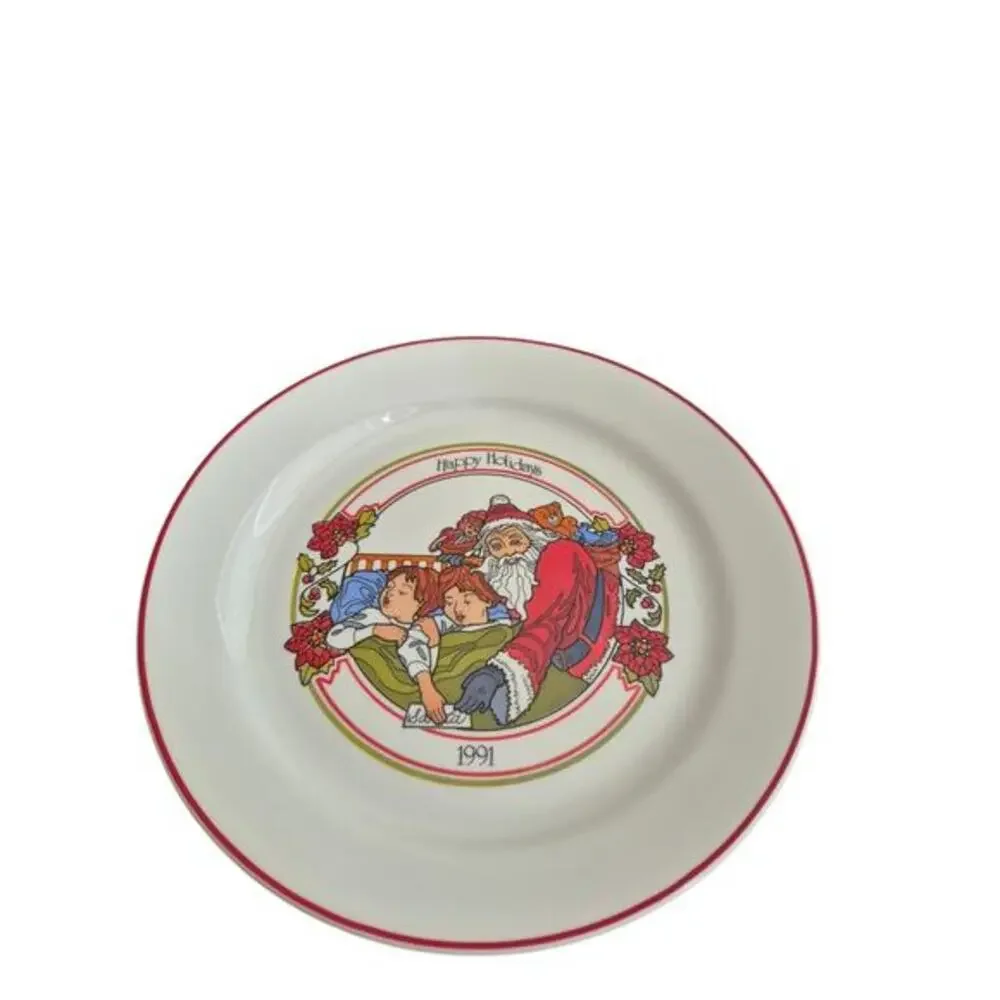 Corelle Santa Christmas‎ Dinner Plate 1991 Limited Edition Corning 10 1/4 In